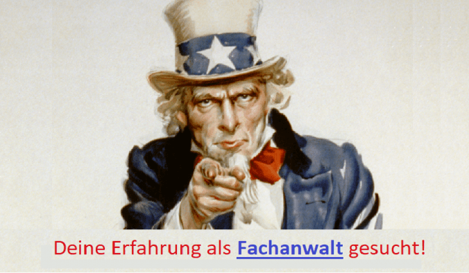 Erfahrung als Fachanwalt gesucht!